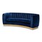 Baxton Studio Milena Glam Royal Blue Velvet Upholstered Gold-Finished Sofa 152-9266 - alternate 1